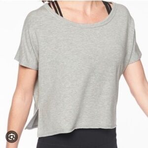Athleta Gray Unwind Cropped Sweatshirt